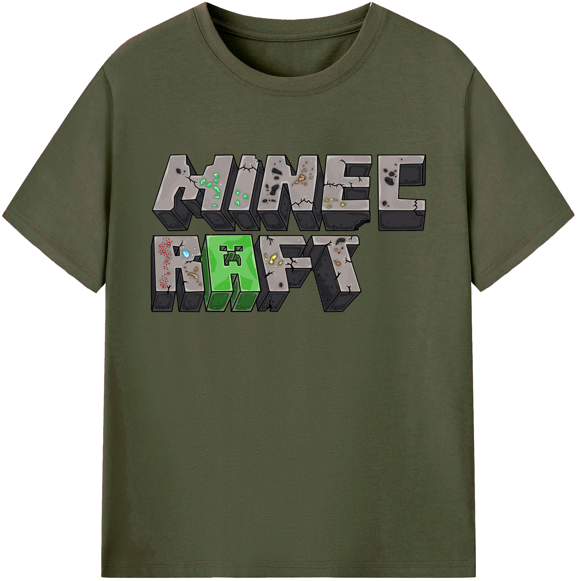 （画像用） マインクラフト ブロックの世界 Minecraft MC Block world 綿100％ メンズ半袖Tシャツ｜肌触りやわらか＆通気性